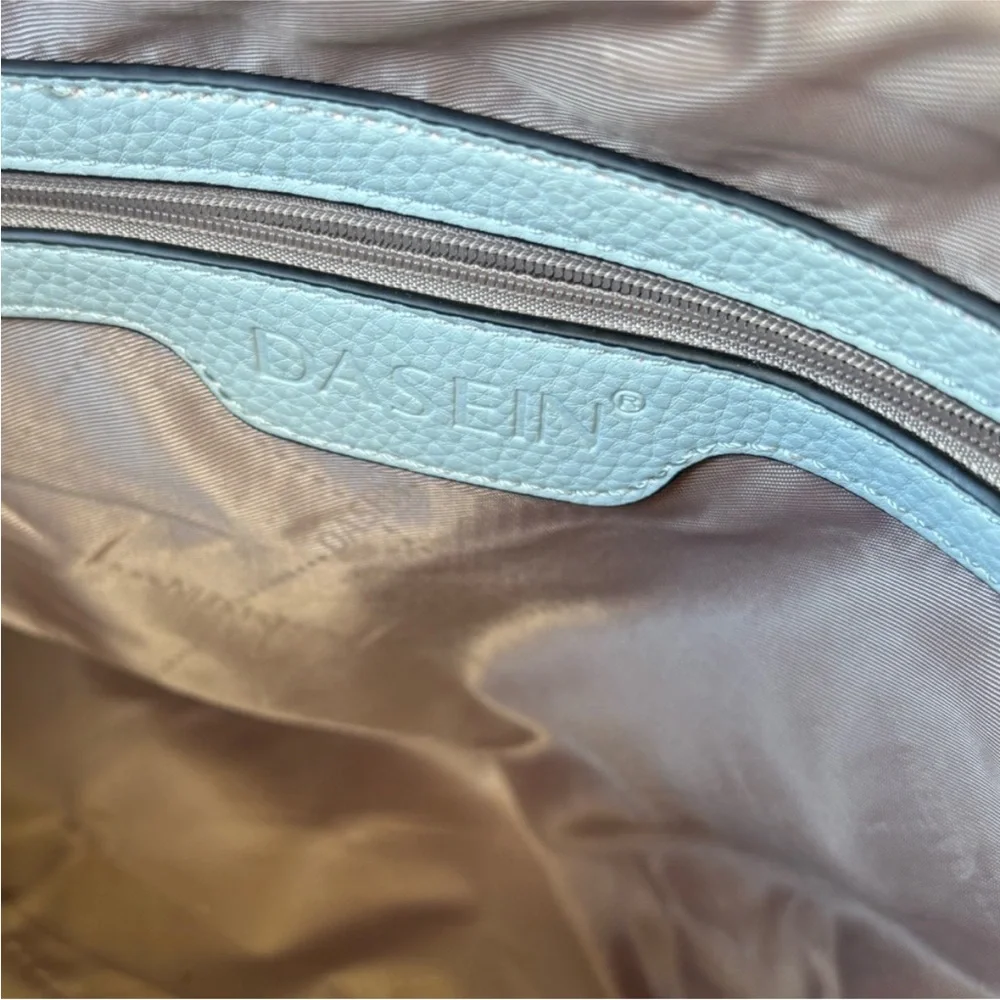 Dasein Crystal Trimmed‎ Pebbled Vegan Leather Satchel